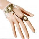 Art wihte spirit hand chain for girls, simple style rhinestones ring bracelet costume party jewelry