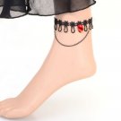 Korea style red jewel lace anklet ,noble floral lace ankle chain wedding anklets