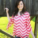 Coral Chevron Wide Sleeve Medium
