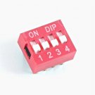 Dip Switch 4 Positions Gold Plated Contacts Top Actuated (2 pack)