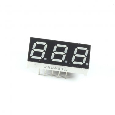 LED Display 7 Segment 3 Digit 0.28 inch Common Cathode Hi Blue
