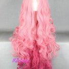 Free Shipping Cheap 90cm Long Uta no * Prince-Sama-Ringo Tukimiya Wavy Pink Cosplay Anime wig W13058