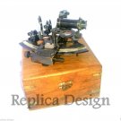 Navy Ship Nautical Navigation Sextant Compass Fine Brass Instrument Wooden Box