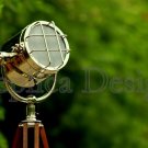 Vintage Torchiere Floor Lamp Photo Shot Look Searchlight Heavy Head Spotlight