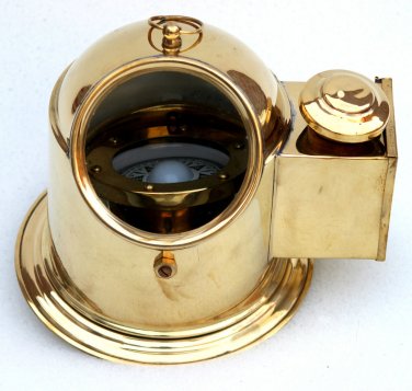 NAUTICAL BINNACLE Gimbaled compass oil Lamp german Boat Helmet Compasses Decor