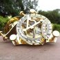 Nautical Navy marine compass Sundial brass vintage gift collectible Christmas