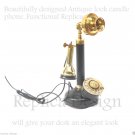 Desk stand Phone Upright Candlestick Telephone with Rotary dial ringer box repli