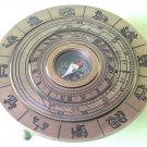 Ancient  Zodiac Astrology Brass Pan Compass Magnetic Replica Nautical Instrument