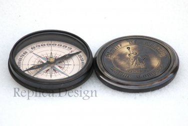 Royal Nautical Solid Brass Statue Liberty Marine Pocket Compass Replica Gift