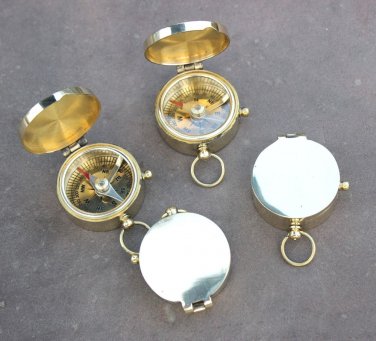 Vinatge Nautical Solid Brass Compass Maritime Pocket Compasses Gift Set of Four