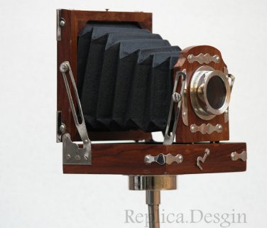 Hollywood Regency Soviet Wooden Folding Camera 3 Leg Tripod Home & Office Decor