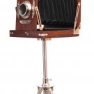Beautiful Vintage Wooden Folding Camera Retro Look Royal Tripod Home Decorative