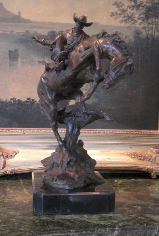 Western Rodeo Cowboy Rider Bronze Sculpture