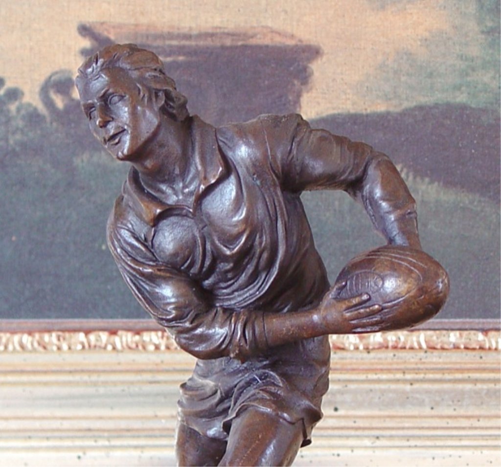Rugby Football Athlete Player Bronze Sculpture