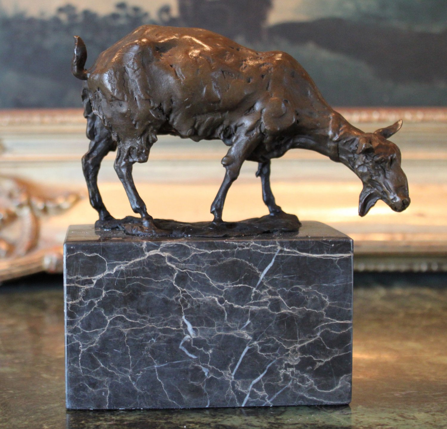 On the Farm Billy Goat Bronze Sculpture