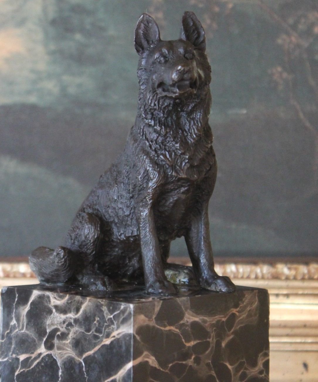 German Shepherd K9 Police Dog Bronze Sculpture