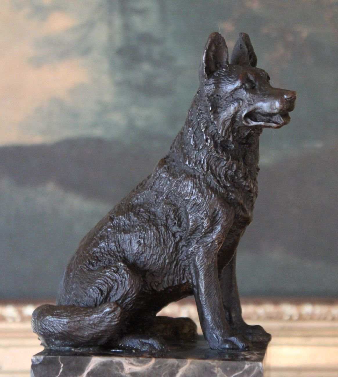 German Shepherd K9 Police Dog Bronze Sculpture