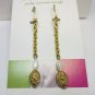 Gold earrings with mother of pearl, #3608E, linear earrings, BFF gifts
