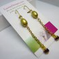 Gold linear earrings, #3609E, long drop boutique earrings, Lucine Designs