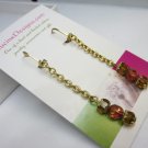 Gold linear earrings, #3610E, long drop boutique earrings, Lucine Designs