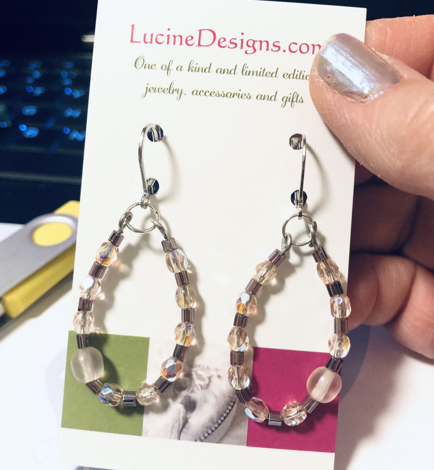 Beaded earrings, #3622E, #3635E hoop earrings, BFF gift ideas