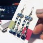 Blue beaded handmade silver earrings, #3623E, gift ideas, Lucine designs