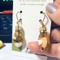 Champagne color glass earrings, #3625E,  chic BFF gifts