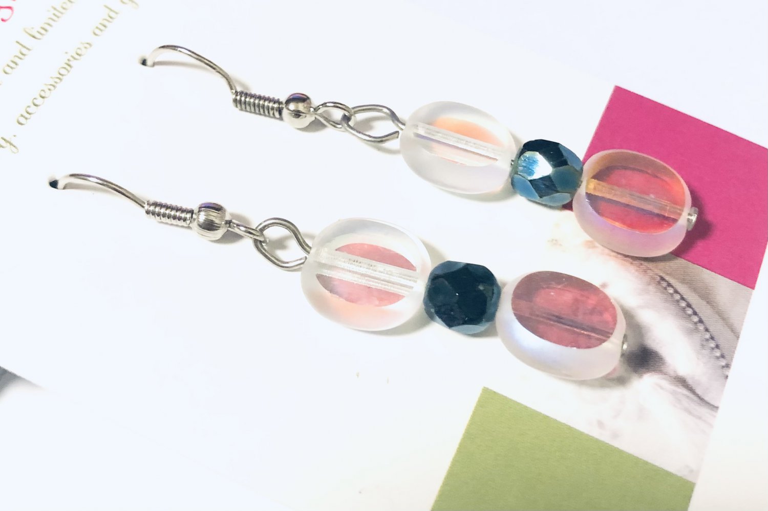 Linear clear drop earrings, #3628E, gift ideas, bridal jewelry,BFF gifts