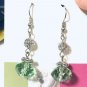 Green linear earrings, #3593E, drop boutique earrings, Lucine Designs