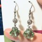 Green linear earrings, #3593E, drop boutique earrings, Lucine Designs