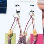 Pink earrings, #3634E, with yellow tulip earrings, BFF gift ideas