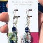 Blue handmade silver earrings, { 3636E }, gift ideas, Lucine designs