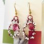 Pink and white earrings, #3596E,, BFF gift ideas, handmade beaded jewelry