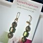 Green linear earrings, #3639E, drop boutique earrings, Lucine Designs