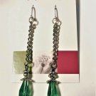Linear green earrings, #3637E, gift ideas, Lucine designs