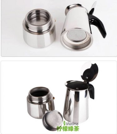 4 Cup,200 ml Stainless Moka Express Stovetop,Espresso Maker,Moka Pot