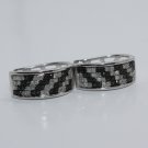 black and white diamonds 4 rows 0.40 cttw hoop earrings