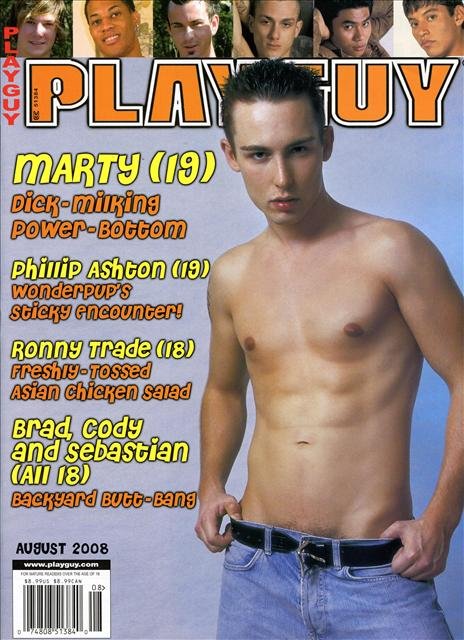 Playguy Magazine 8/08 gay Chet Michael Philip Ashton.