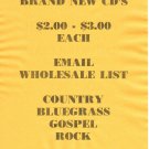 Wholesale CD List. $2.00 to $3.00 CD's, Country, Bluegrass, Gospel, Rock.