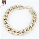 Large gold plate link necklace