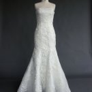 Vintage Strapless Ivory Lace Applique Formal Mermaid Wedding Dress