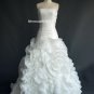 2015 Fabulous Ruched Bodice Ruffled Organza Ball gown Wedding dress Corset Back
