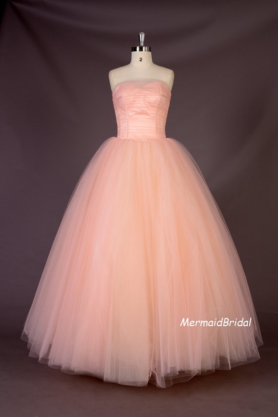 2015 Blush ball gown wedding dress, Romantic Wedding dresses with