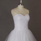 2015 Romantic A line Simple pure white Wedding dresses  prom gowns with sweetheat neckline