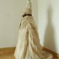 Champange Elegant ruched a line flowy organza wedding dress, Ruffled wedding dresses