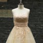 champagne Outdoor/ Destination wedding dress, Vintage lace wedding dress, full length wedding gown