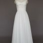 Chiffon Ivory A-line Beach/Destination Wedding Dress, sleeves and Sweetheat Neckline