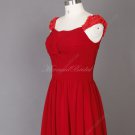 Simple red Chiffon A-line Beach/Destination Wedding Dress, Wedding gow