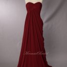 Burgundy a line Prom Dress/ Evening Gown/ Full-length party dress with elegant pleated sweetheart