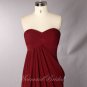Burgundy a line Prom Dress/ Evening Gown/ Full-length party dress with elegant pleated sweetheart